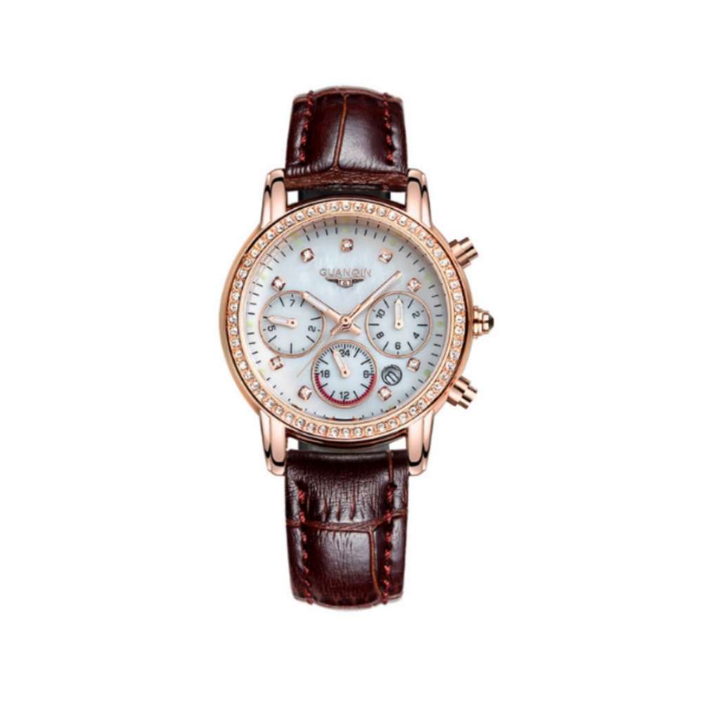 

Часы Guanqin Gold-White-Brown GQ15001 CL