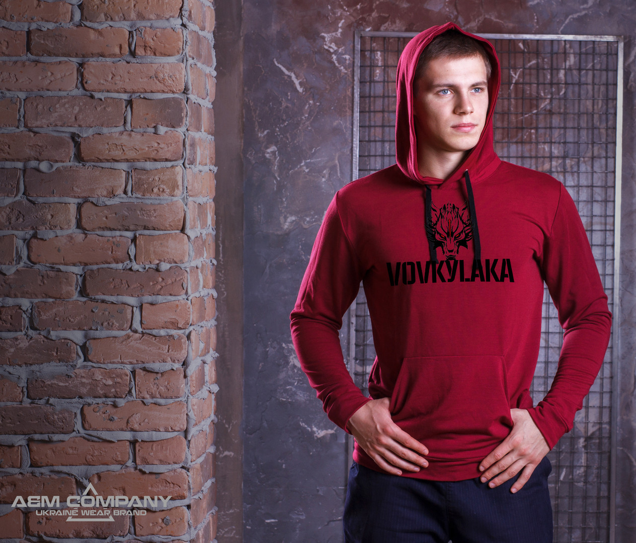 

Худи мужской A&M с принтом VOVKULAKA  Бордо, Худи мужской A&M с принтом VOVKULAKA 46 Бордо
