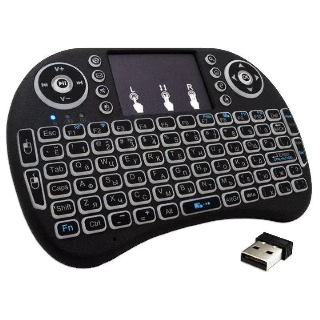 

Беспроводная клавиатура с тачпадом wireless MWK08 (I8) Черная с белым