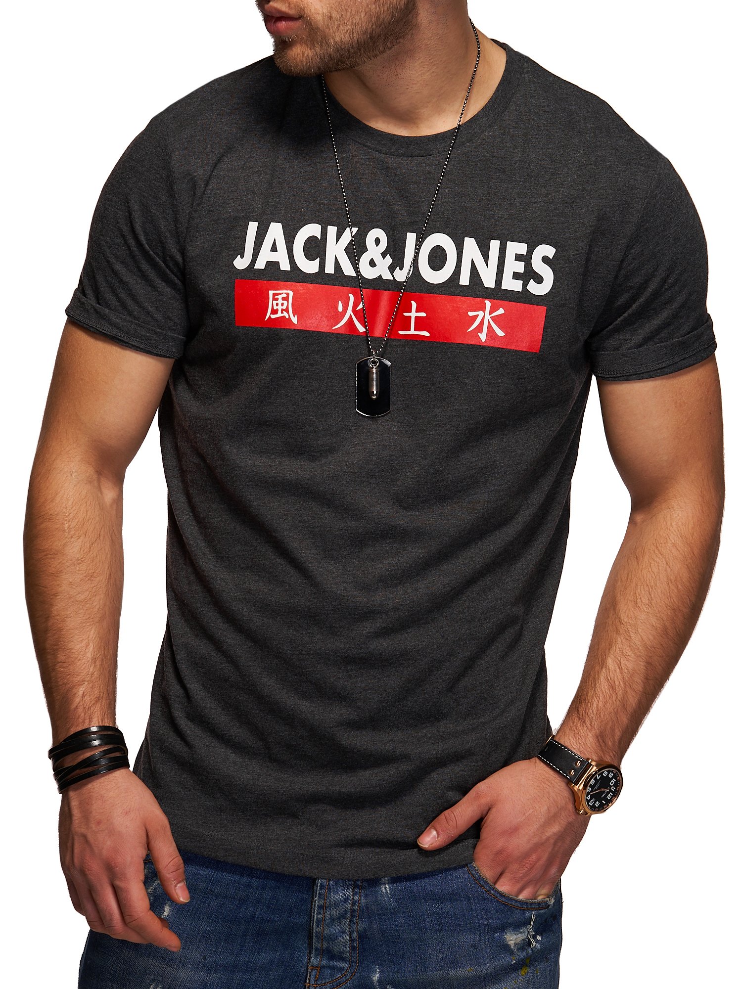 

Футболка Jack & Jones Dark Grey Melange  темно-серый, Футболка Jack & Jones Dark Grey Melange L темно-серый
