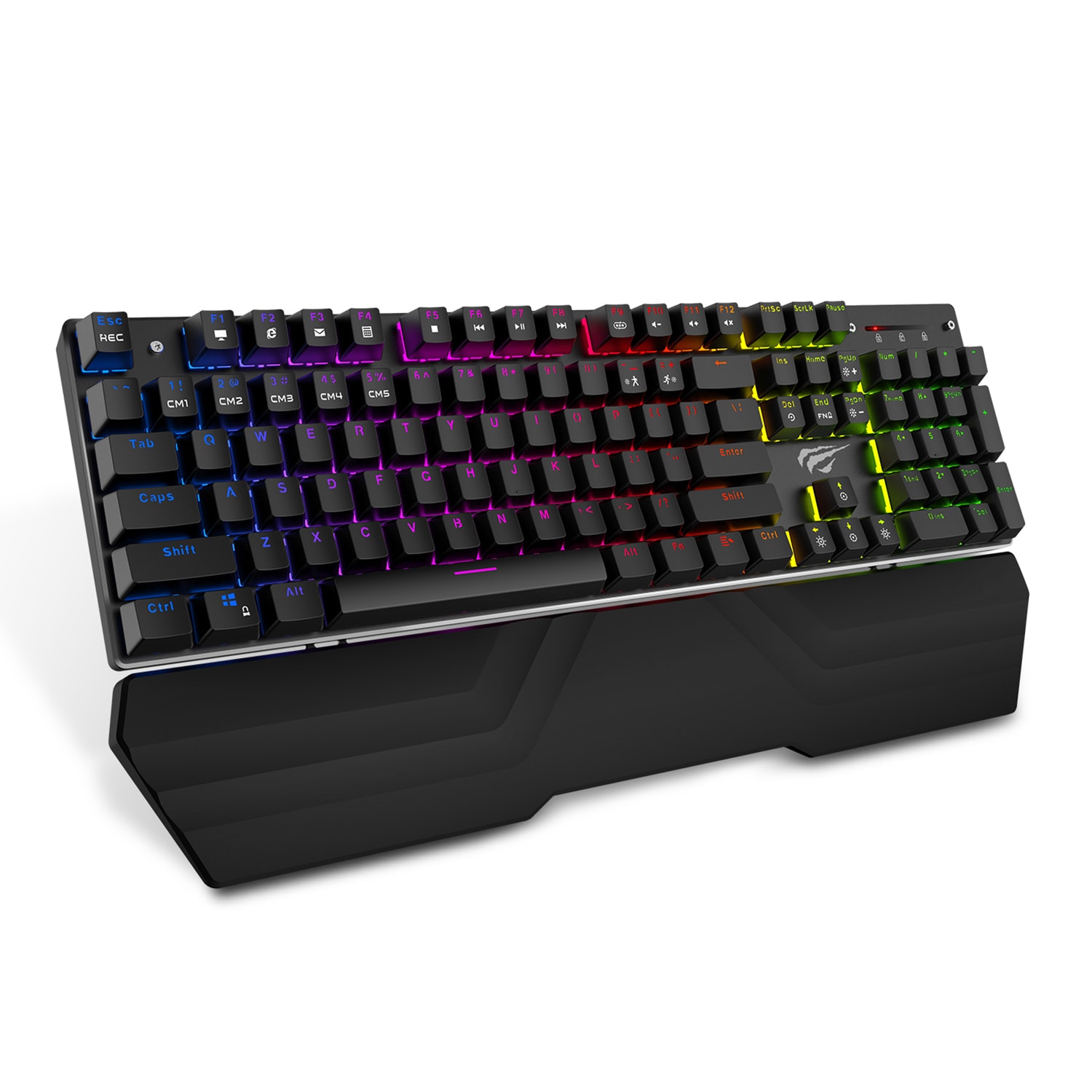 Механічна ігрова клавіатура Havit HV-KB432L Eng з RGB підсвіткою (Чорна ...