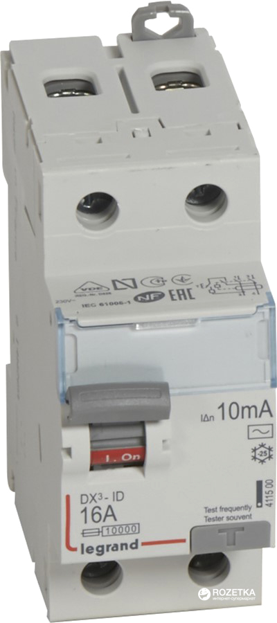 

Диференціальне реле Legrand DX3 2Р16A 10мА
