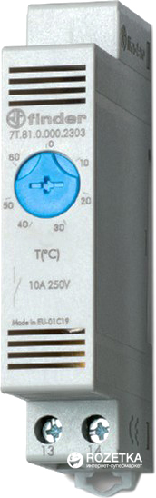 

Термостат щитовий Finder 1NO 10A 0 - + 60 °C охолодження