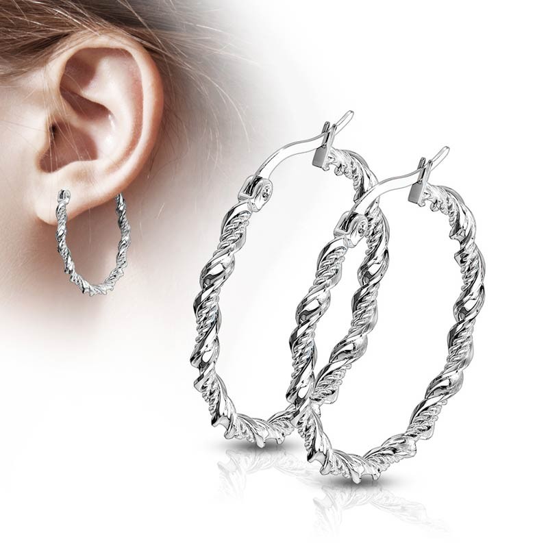 

Серьги кольца из стали Spikes SE3549 8044
