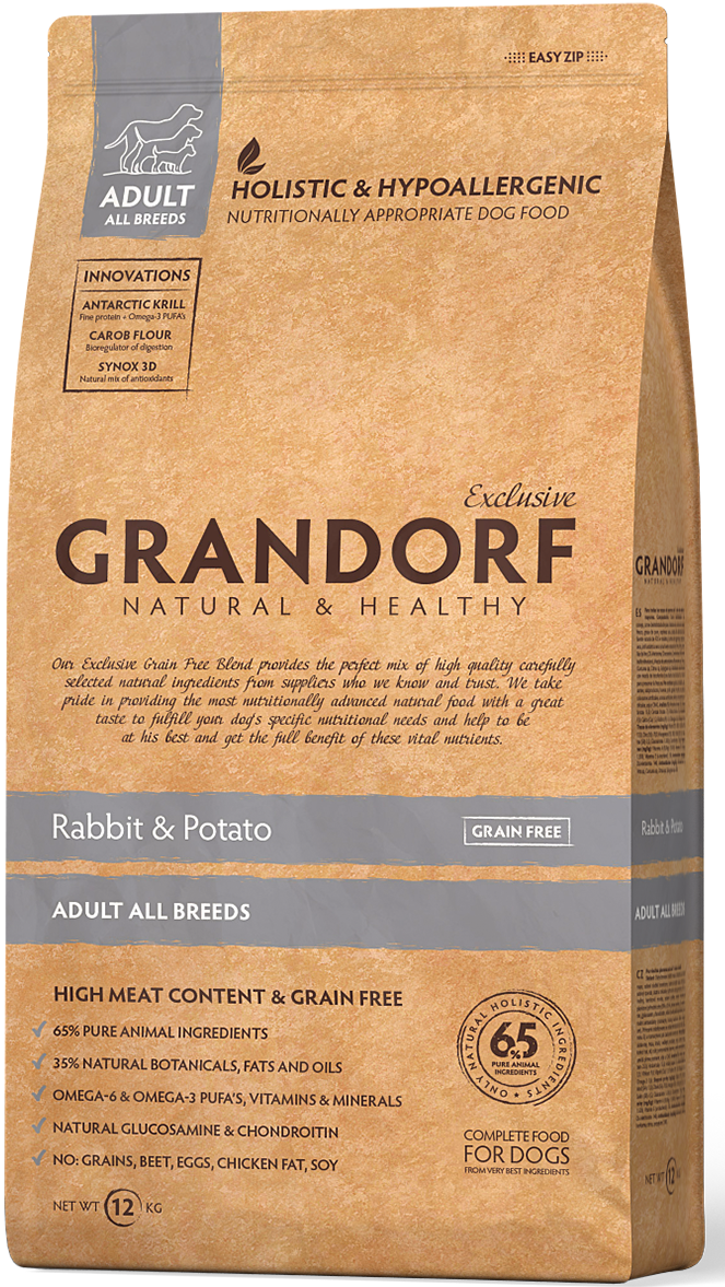 

Сухой корм для собак Grandorf Sensitive Care Holistic Rabbit & Potato All Breeds 3 кг (7029)