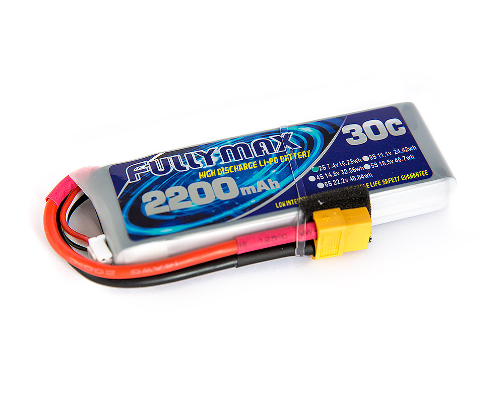 

Аккумулятор Fullymax 7.4V 2200mAh Li-Po 2S 30C XT60