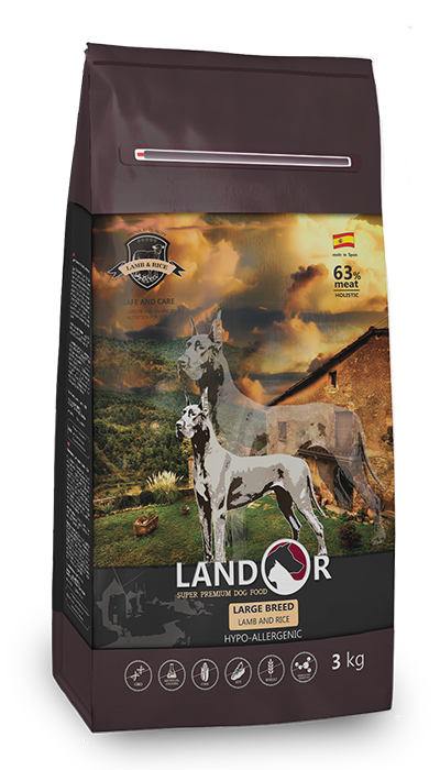 

Сухий корм Landor (Ландор) для дорослих собак великих порід з ягням 3кг