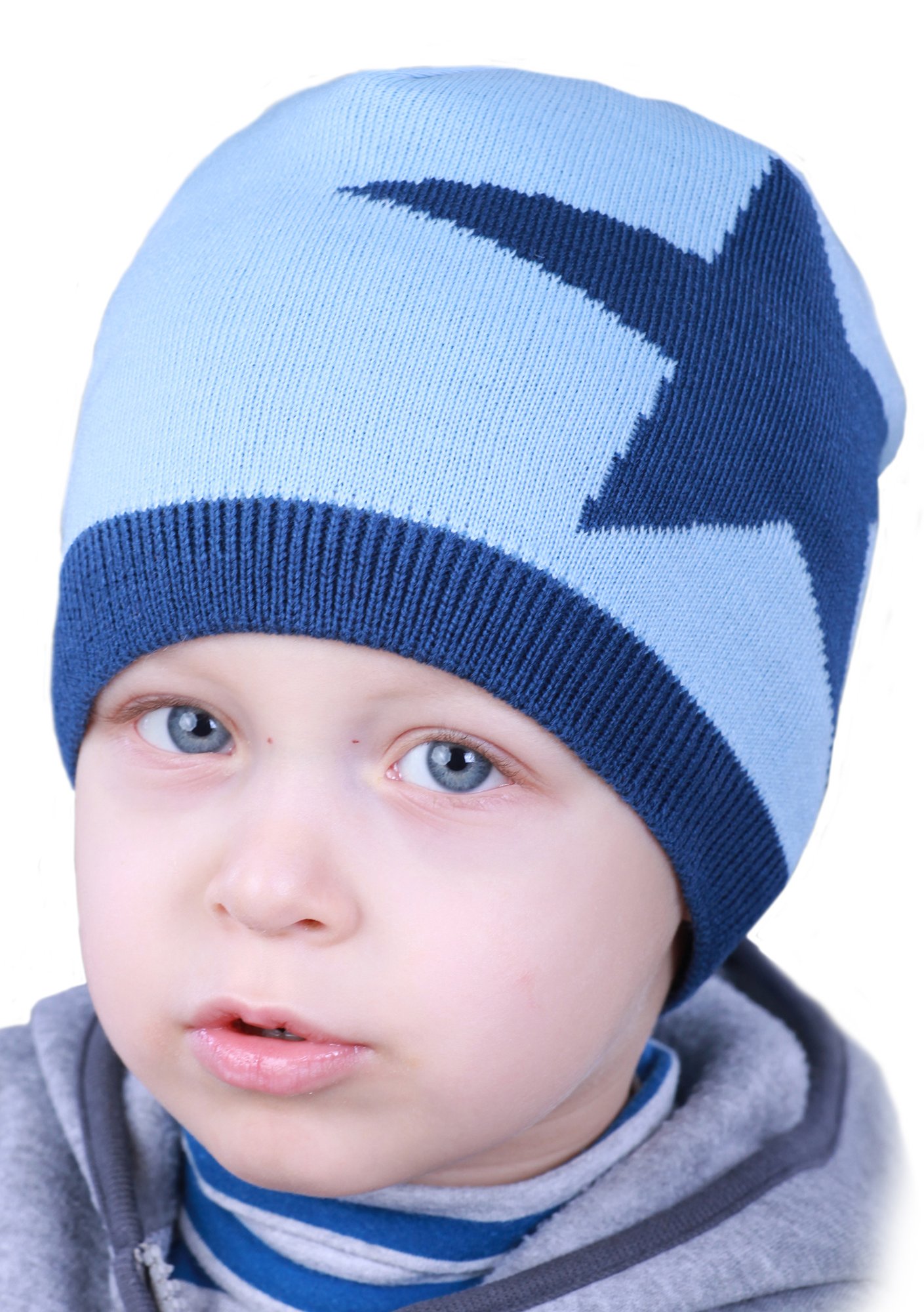 

Детская шапочка Babasik Звезда голубой (Зірка 50-52)