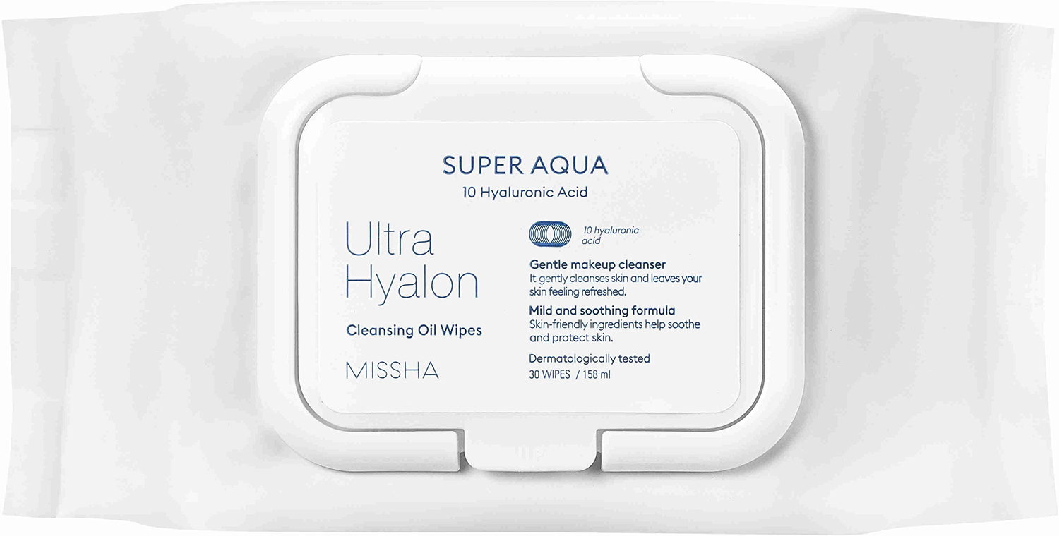 Акція на Очищающие салфетки для лица Missha Super Aqua Ultra Hyaluronic Cleansing Oil Tissue 30 шт (8809643507264) від Rozetka UA