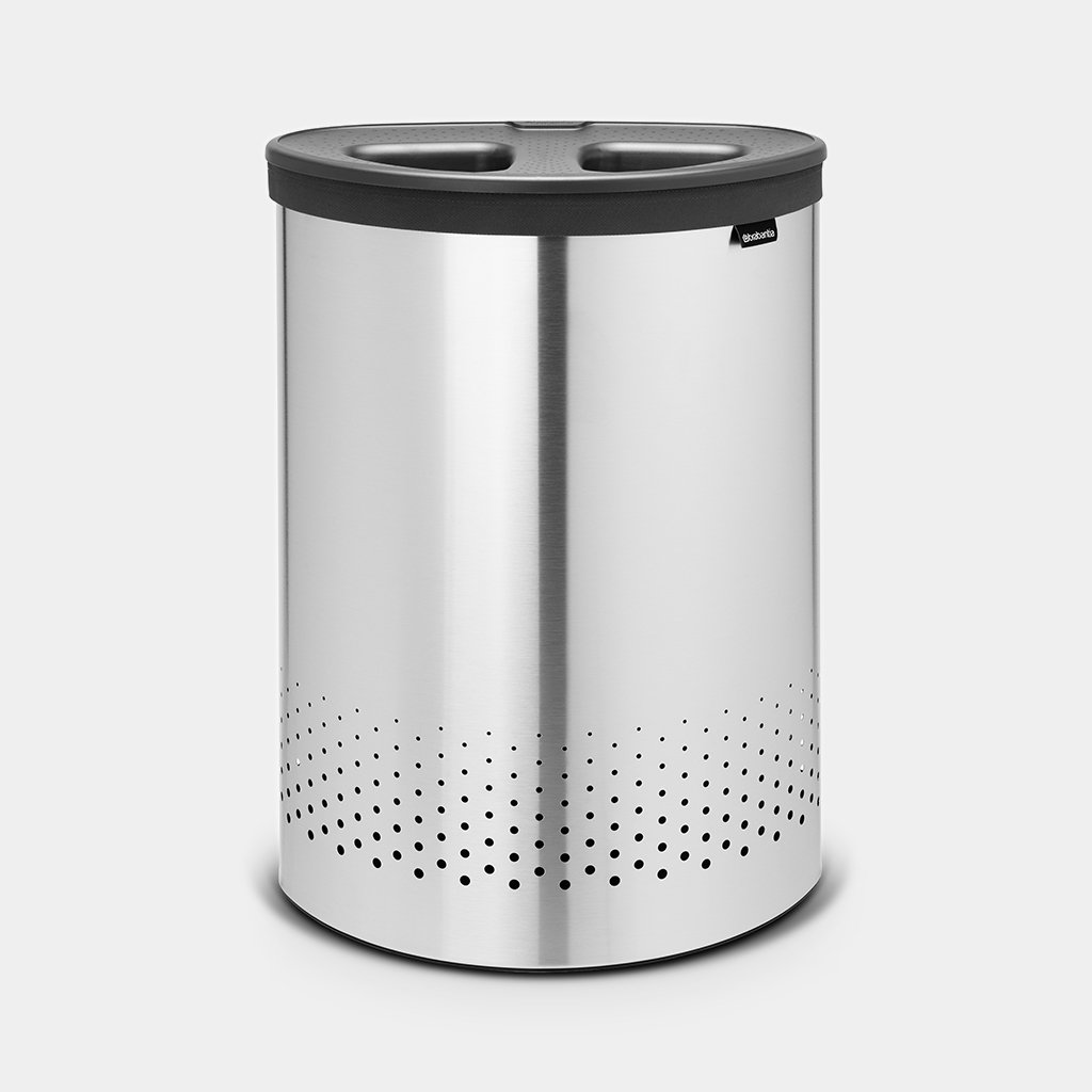 

Двухсекционный бак для белья 55л Матовая сталь Brabantia 105029