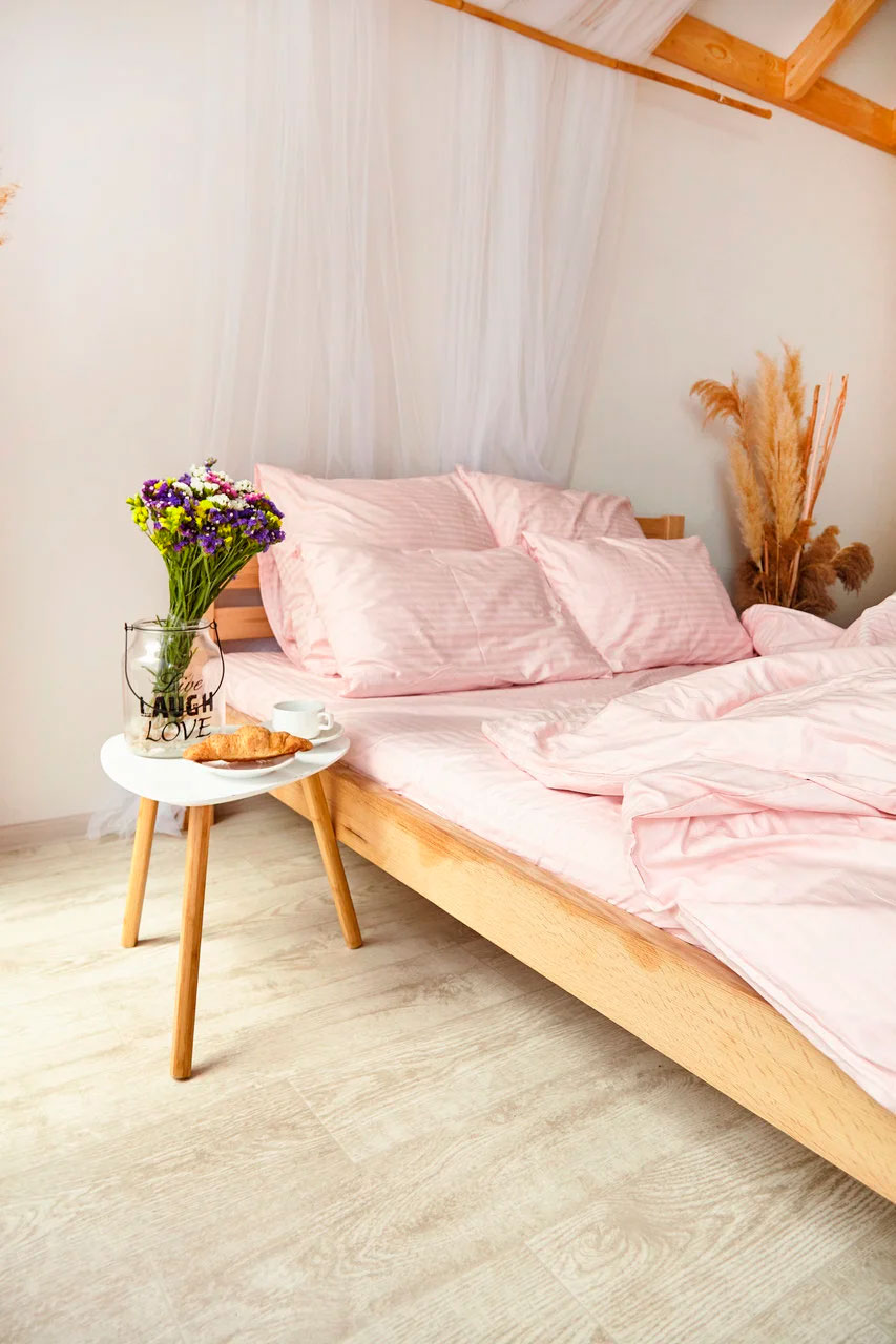 

Комплект постельного белья Dobryi Son Home Line Пинк Страйп двуспальный (H05D)