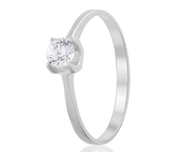 

Кольцо из белого золота с камнем SWAROVSKI Zirconia "Ариадна", КД4199/1SW, 17.5 размер