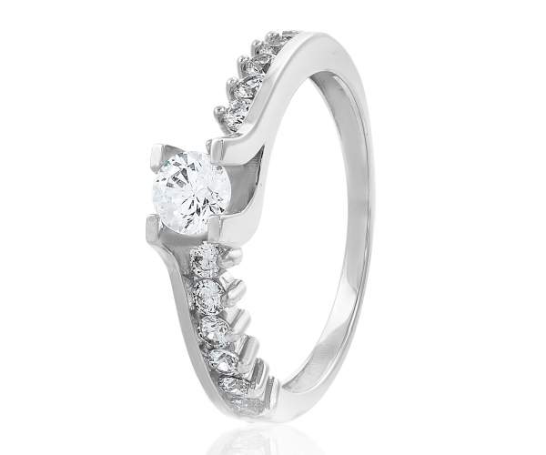 

Кольцо с камнем SWAROVSKI Zirconia "Крит", белое золото, КД4157/1SW, 17 размер