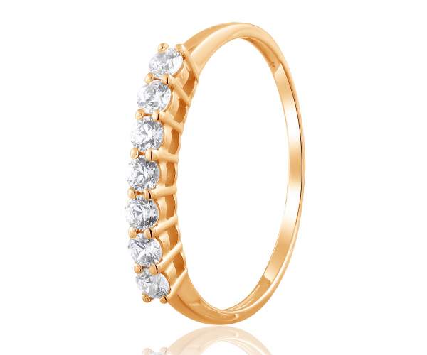 

Кольцо-дорожка золотое с камнями SWAROVSKI Zirconia, КД4196SW, 16.5 размер