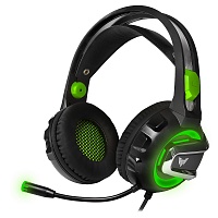 

Наушники Crown CMGH-3102 Black/Green USB с микрофоном, LED-подсветка