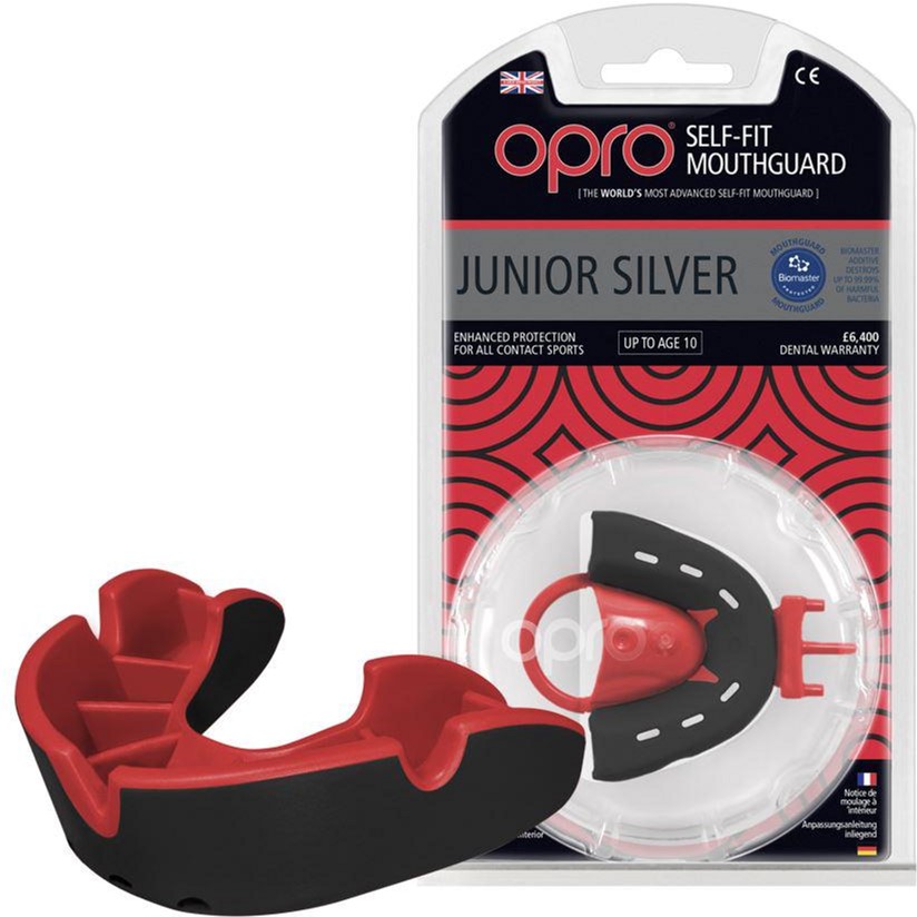 

Капа OPRO Junior Silver Black/Red