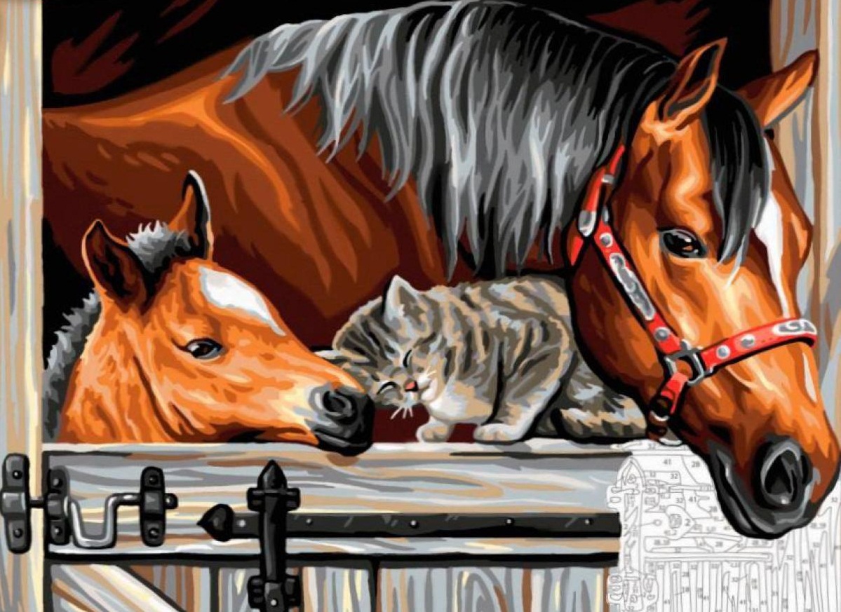 

Набор для творчества Sequin Art Painting by numbers Senior Stable Dooor Trio 38х29 см (SA1523)