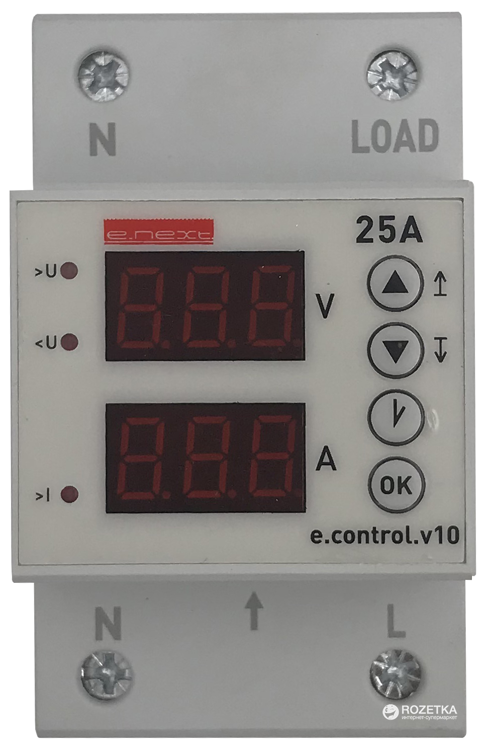  контроля напряжения E.NEXT однофазное 25А c индикацией e.control .