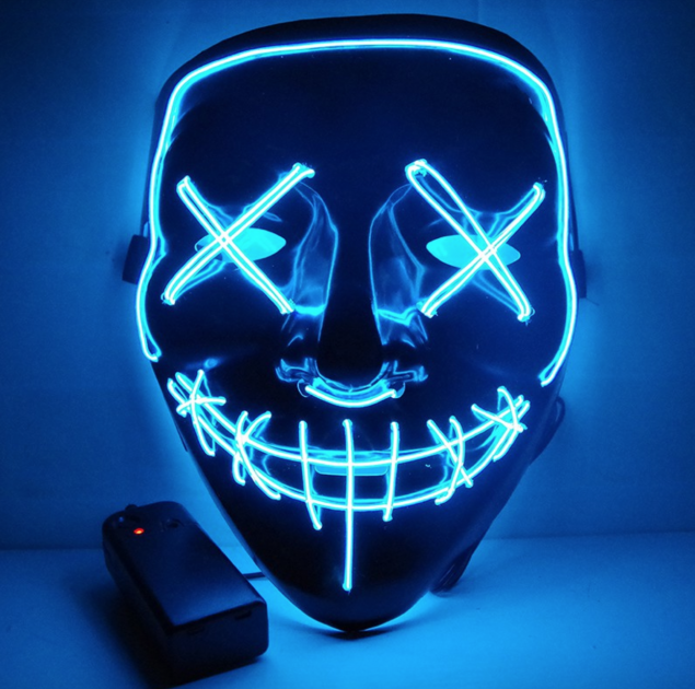 

Неоновая маска Purge Mask из фильма Судная ночь синяя