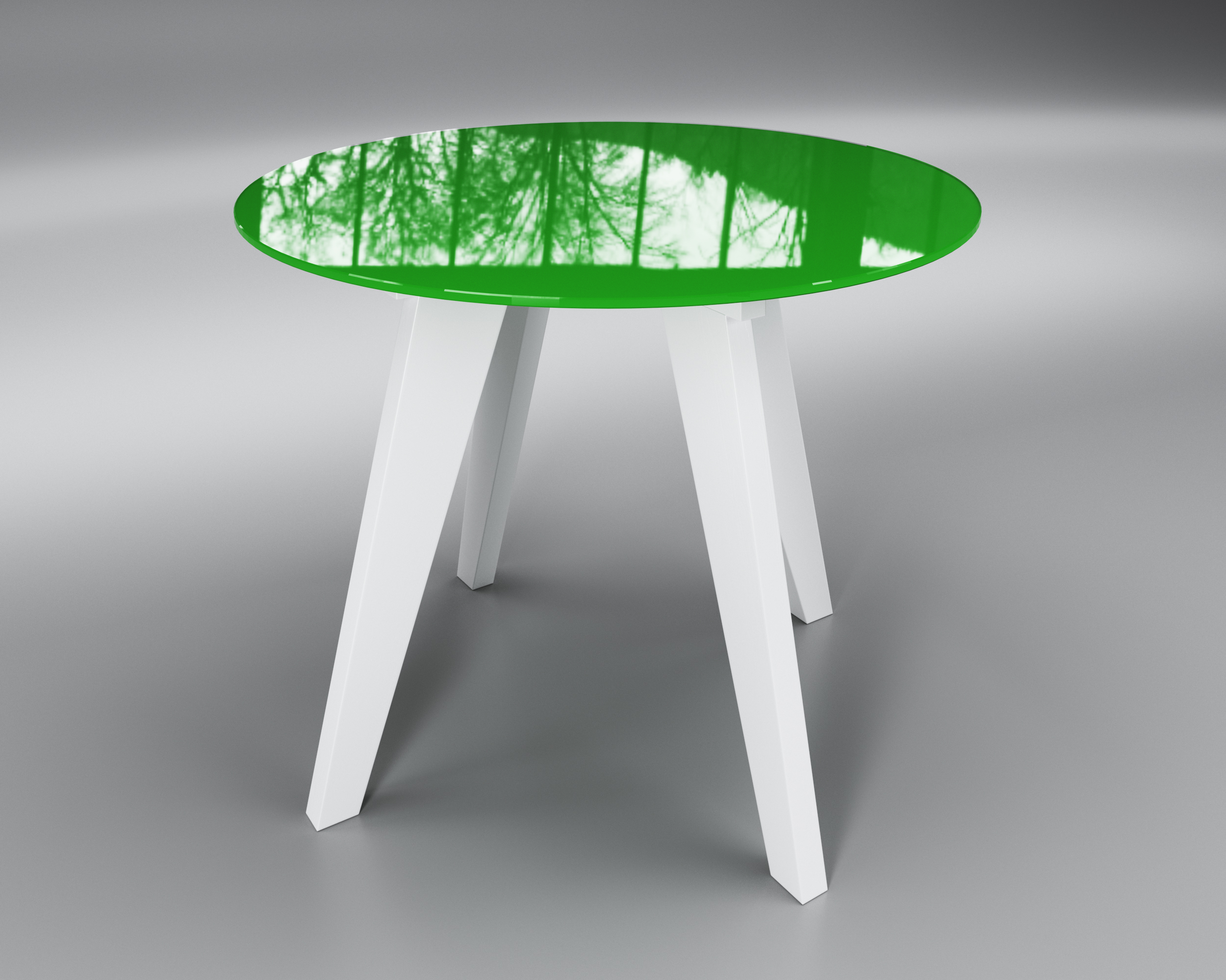 

Стеклянный стол Sentenzo ЛЕОНАРДО КРУГ 900x760 зеленый/белый