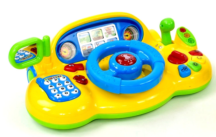 

Развивающая игрушка Автотренажер руль Joy Toy 7318 Я тоже рулю муз (рус) Желтый (int_7318)