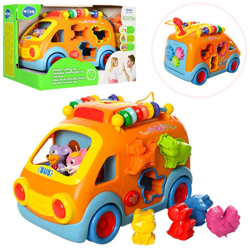 

Игра Kronos Toys 988 (18шт) автобус-сортер,погремуш-фигурки животных 6шт