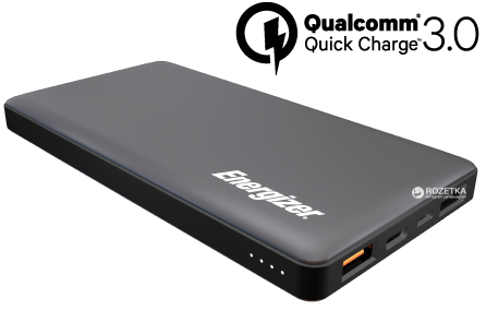

УМБ Energizer QC3.0 10000 mAh Type-C Grey