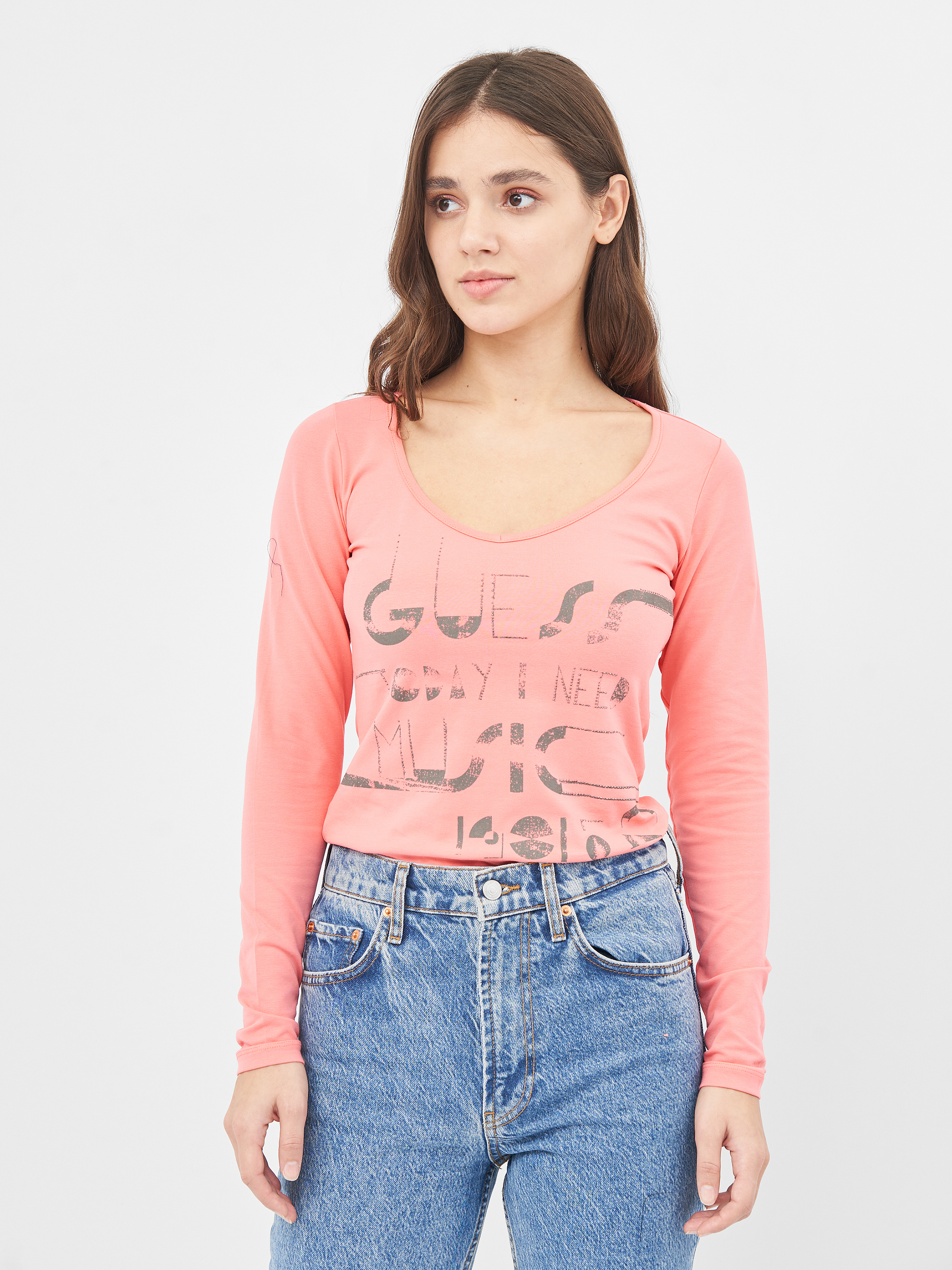 

Футболка с длинными рукавами Guess 8944 M (44) Коралловая