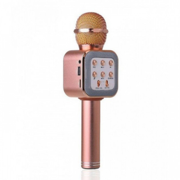 

Беспроводной микрофон караоке блютуз WS1818 Bluetooth, Розово-Золотой