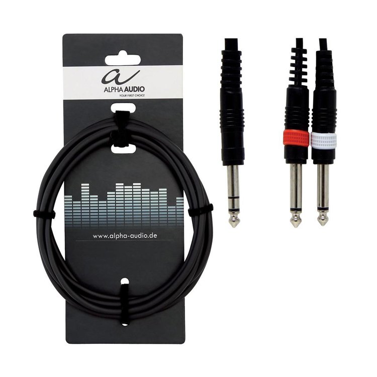 

Инструментальный кабель Jack 6,3 - 2xJack 6,3 6м Alpha Audio Basic 190.110
