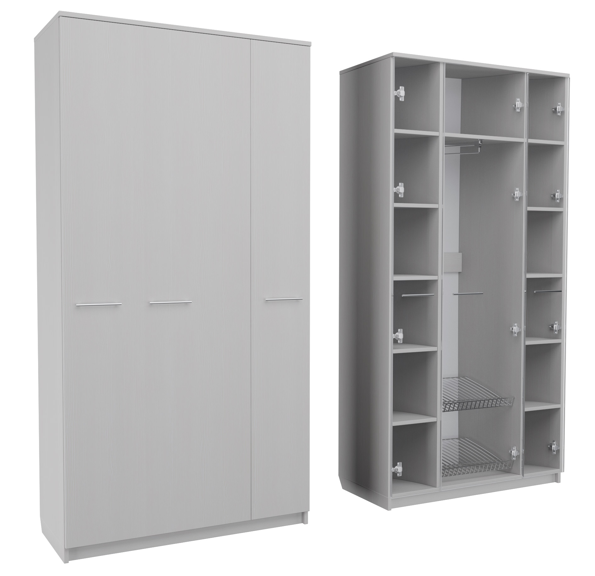 

Шкаф распашной MebelLoft 100х47х210 см белый 1701