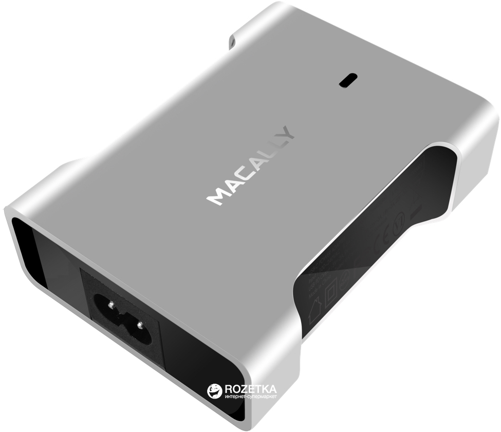 

Сетевое зарядное устройство Macally USB-C 61W (5-20V + 3A) с синхрозарядным магнитным MagPlug USB-C кабелем алюминий (CHARGER61-EU)