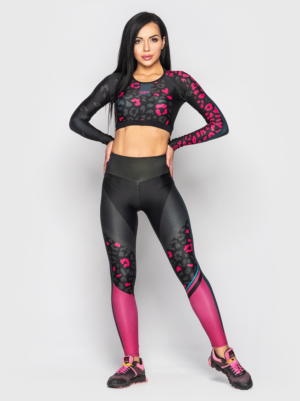 

Спортивный комплект женский (рашгард и лосины) Go Fitness 90003-3 размер 42-44