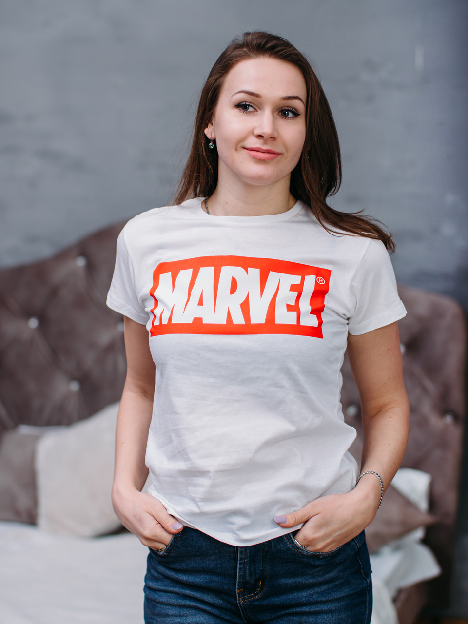 

Футболка белая женская JHK T-Shirt с принтом "Marvel"  5000 (2349, Футболка белая женская JHK T-Shirt с принтом "Marvel" S 5000 (2349)