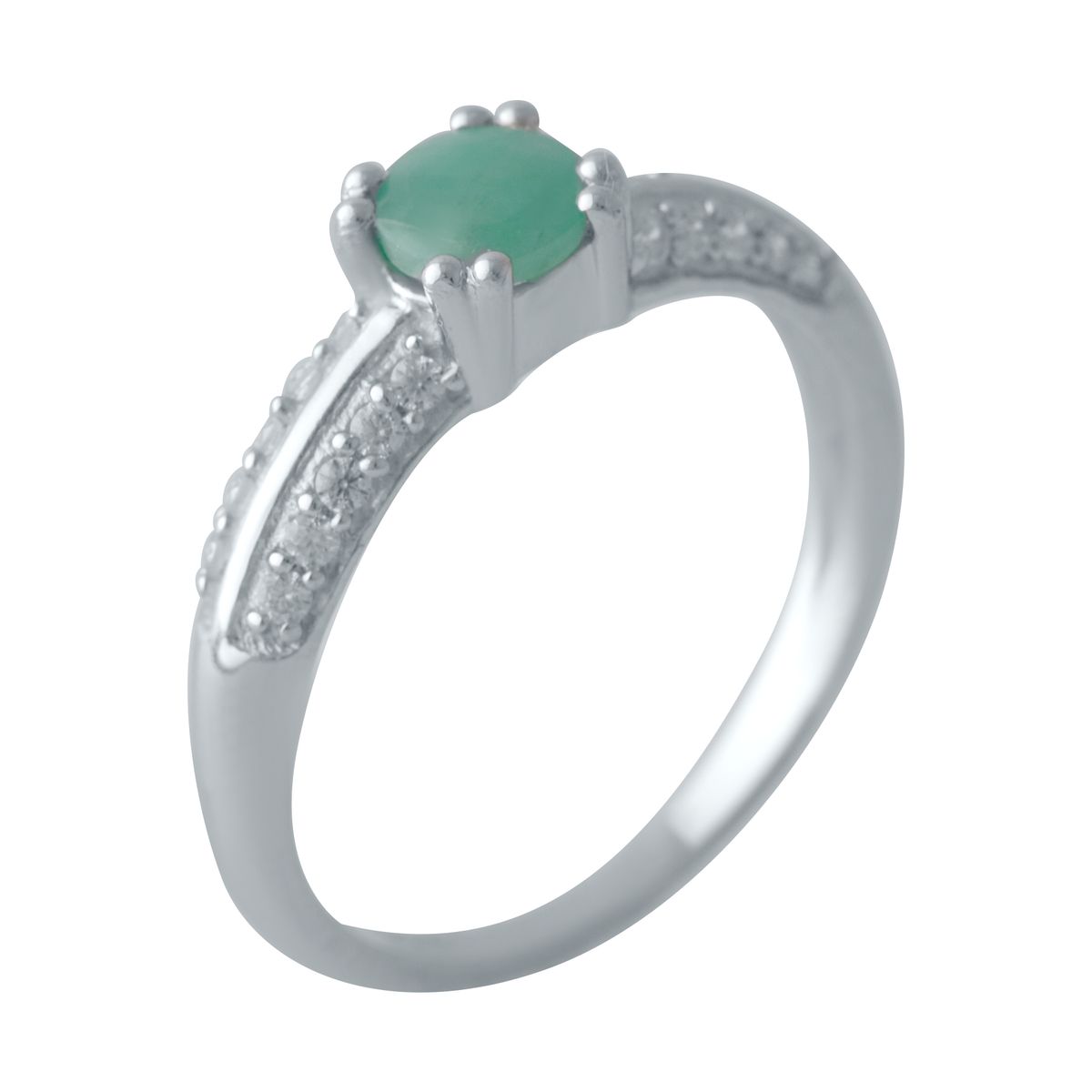

Серебряное кольцо SilverLine с натуральным изумрудом 0.45ct 17.5 размер