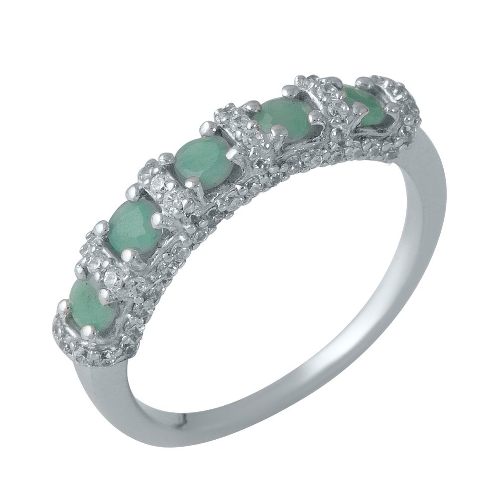 

Серебряное кольцо SilverLine с натуральным изумрудом 0.558ct 18.5 размер