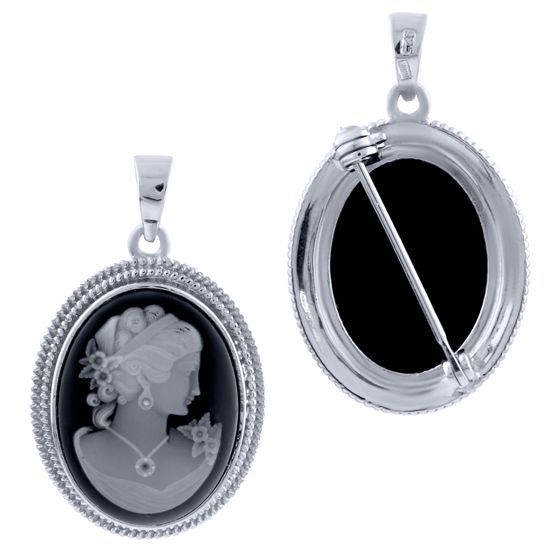 

Серебряная брошка SilverLine с натуральным емаллю, перламутром
