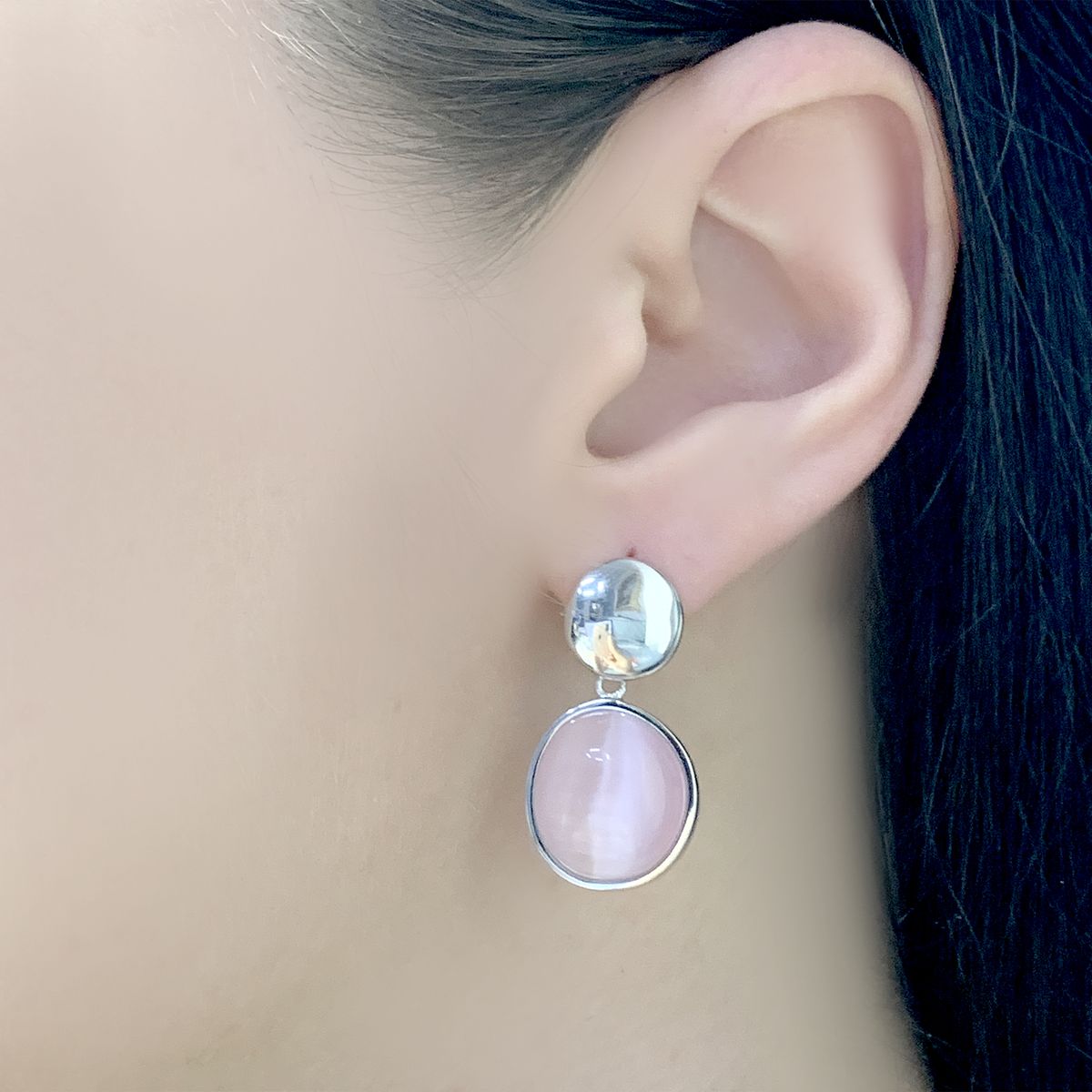 

Серебряные серьги SilverLine с кошачьим глазом
