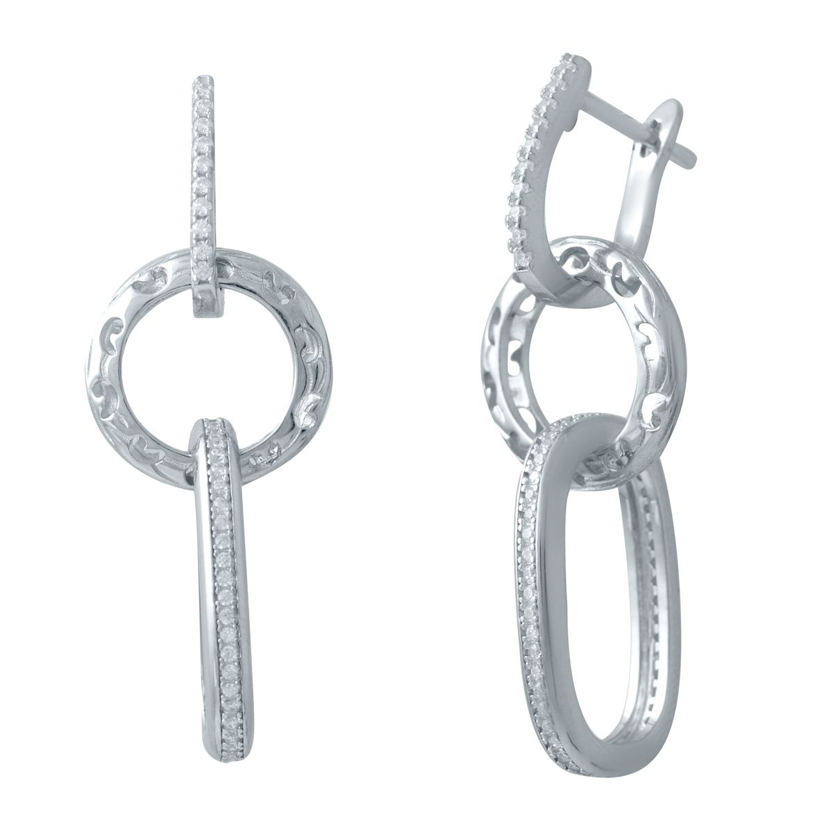 

Серебряные серьги SilverLine с фианитами