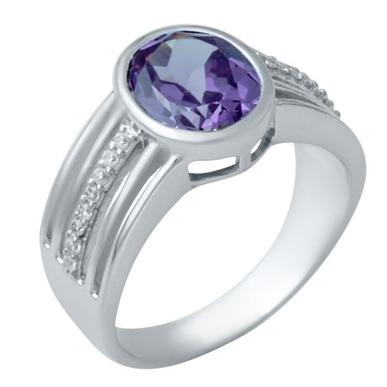 

Серебряное кольцо SilverLine с александритом 18 размер