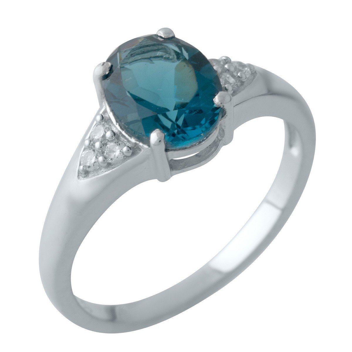 

Серебряное кольцо SilverLine с топазом Лондон Блю 18 размер