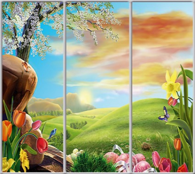 

Шкаф купе Luxe Studio Стандарт-1 Фотопечать Природа-195 2200x2200x600 трехдверный