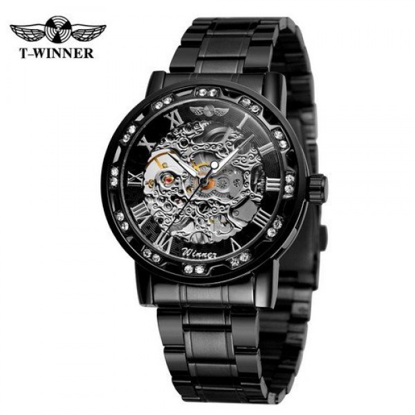 

Часы Winner 8012 Diamonds Automatic Black-Silver