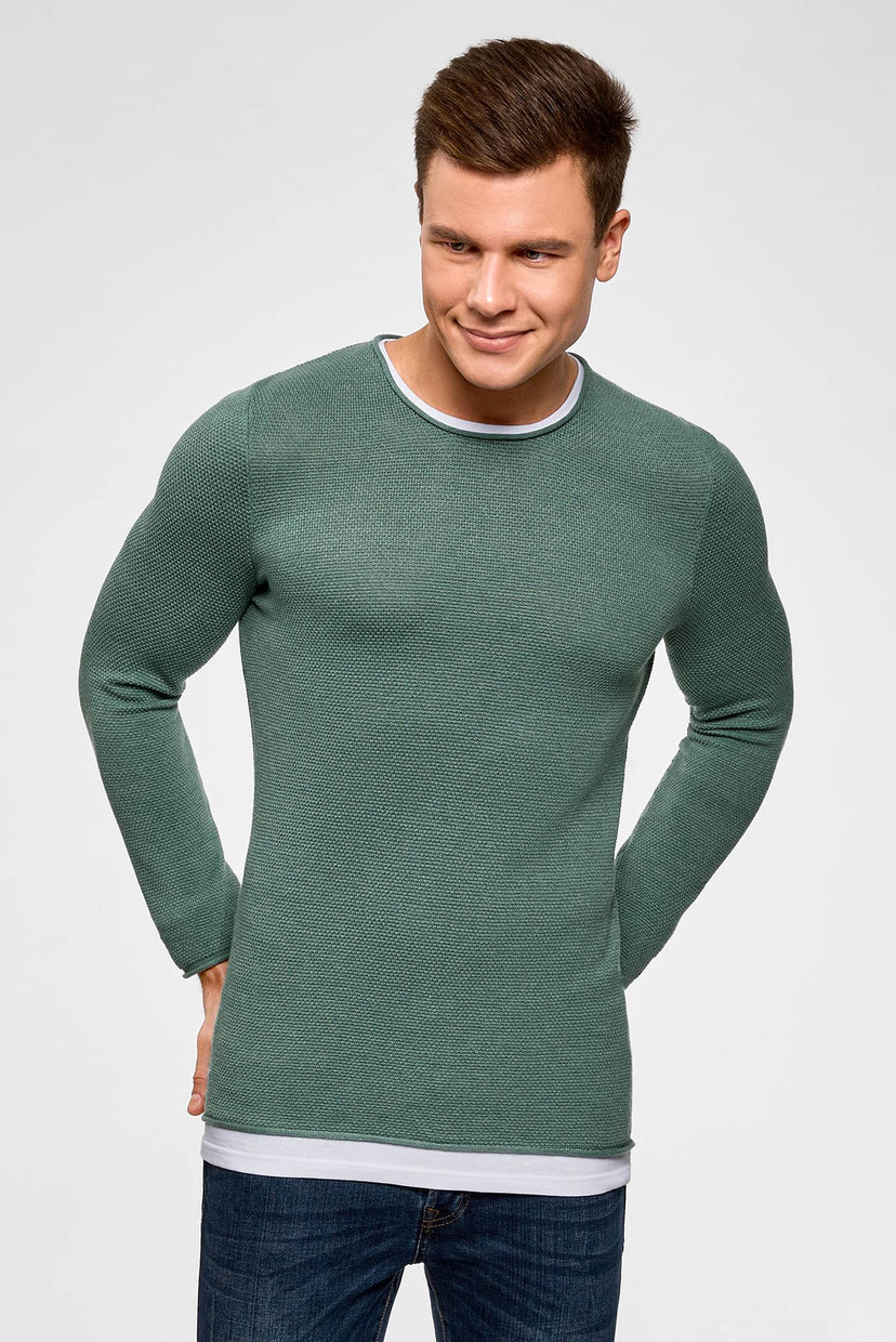 

Мужской зеленый джемпер Oodji XXL 4L112191M/25545N/6D00M