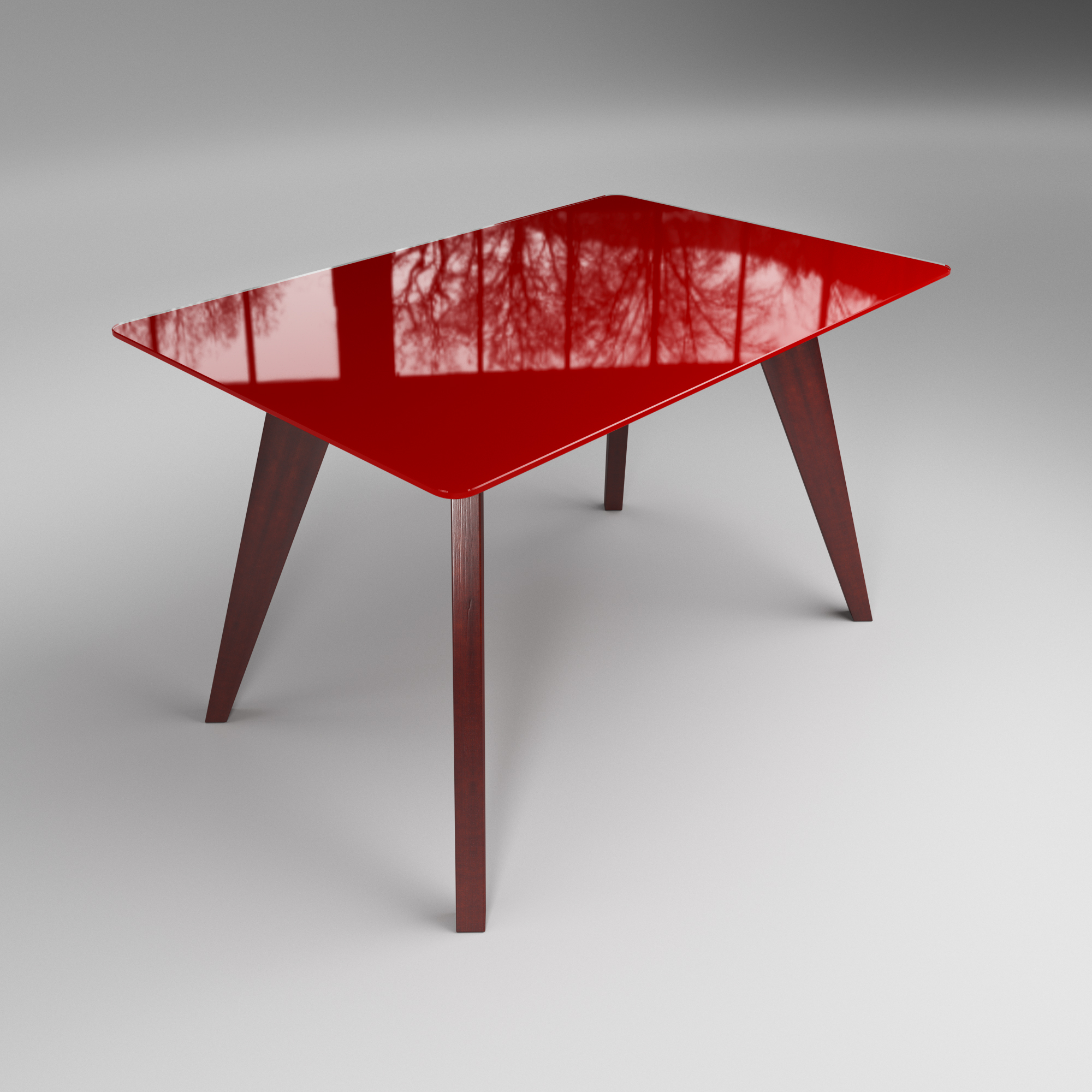 

Стеклянный стол Sentenzo ЛЕОНАРДО 1100x640x750 красный/красный