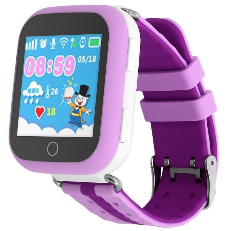 Детские умные смарт часы с GPS Smart Baby Watch Q100-PLUS Сиреневые ...