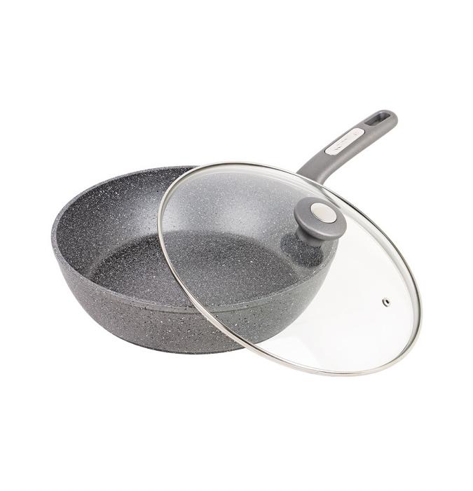 

Сковорода-сотейник Kamille Granite Ø24 см с крышкой (KM-4275GR)