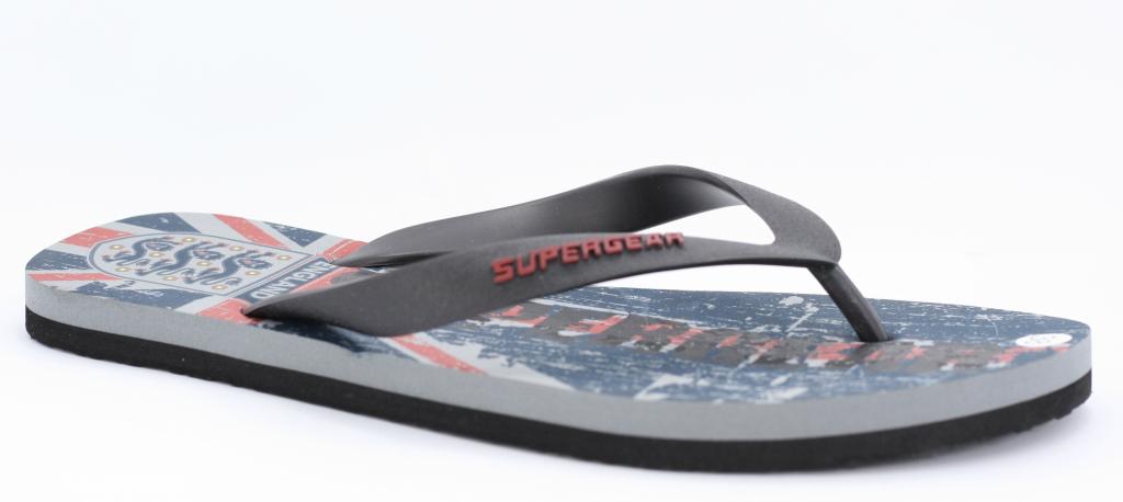 

Вьетнамки Super Gear ENGLAND для мальчиков серо-чёрные, ЭВА. Размер 29