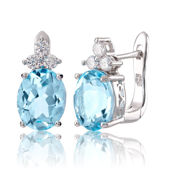 

Серебряные серьги Silver925 с топазом 4,54 гр