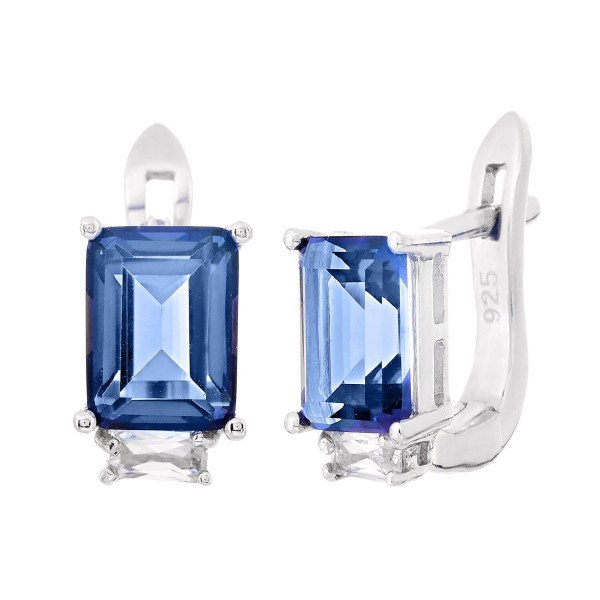 

Серебряные серьги Silver925 с синим мистик кварцем 3,67 гр